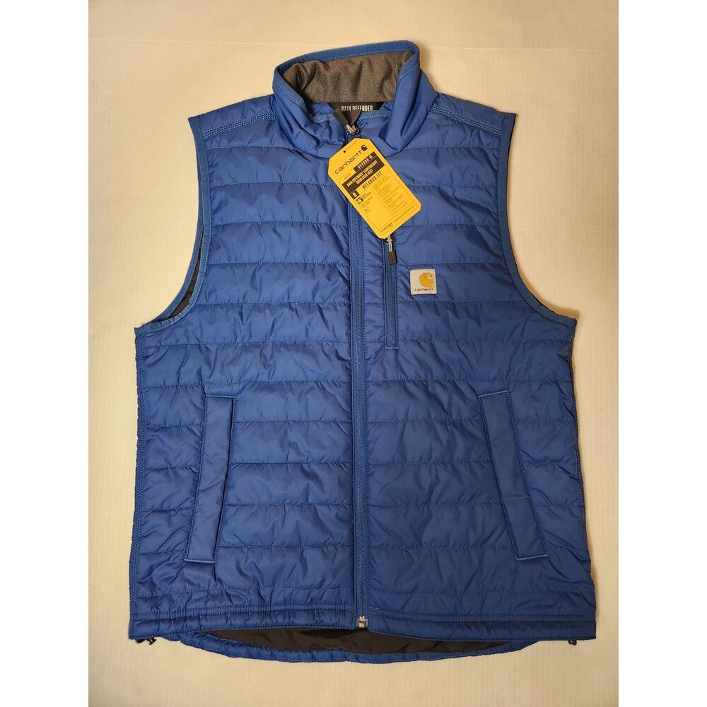 Carhartt Rain Defender Lightweight Insulated Vest Blue Relaxed Fit Medium